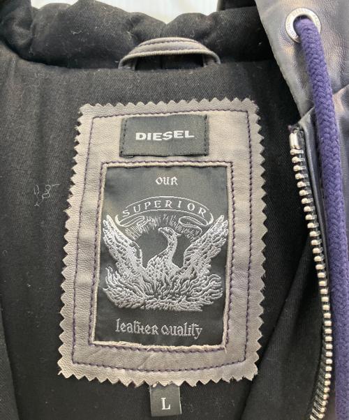 DIESEL（ディーゼル）DIESEL (ディーゼル) レザージャケット ブラック サイズ:Lの古着・服飾アイテム