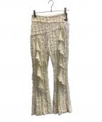 PRANK PROJECTプランクプロジェクト）の古着「フリンジジャガードフリルパンツ」｜ホワイト