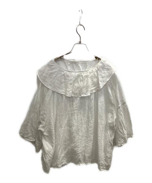 nest Robe（ネストローブ）nest Robe (ネストローブ) リネンフレアカラーブラウス　25SS ホワイト サイズ:フリーの古着・服飾アイテム
