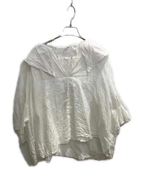 nest Robe（ネストローブ）nest Robe (ネストローブ) リネンフレアカラーブラウス　25SS ホワイト サイズ:フリーの古着・服飾アイテム