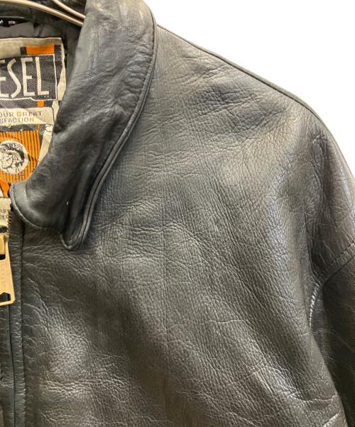 DIESEL（ディーゼル）DIESEL (ディーゼル) レザージャケット ブラック サイズ:XLの古着・服飾アイテム