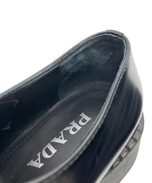 PRADA（プラダ）PRADA (プラダ) チョコレート ブラッシュドレザー ローファー　 ブラック サイズ:37　1/2の古着・服飾アイテム