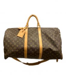 LOUIS VUITTON（ルイ ヴィトン）の古着「キーポル・バンドリエール55ボストンバッグ」｜ブラウン