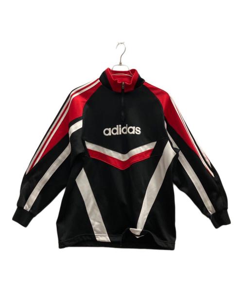 adidas（アディダス）adidas (アディダス) ジャージトップ　デサント製 ブラック サイズ:Мの古着・服飾アイテム