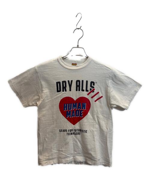 HUMAN MADE（ヒューマンメイド）HUMAN MADE (ヒューマンメイド) DRY ALLS ハート半袖カットソー ホワイト サイズ:Ｓの古着・服飾アイテム