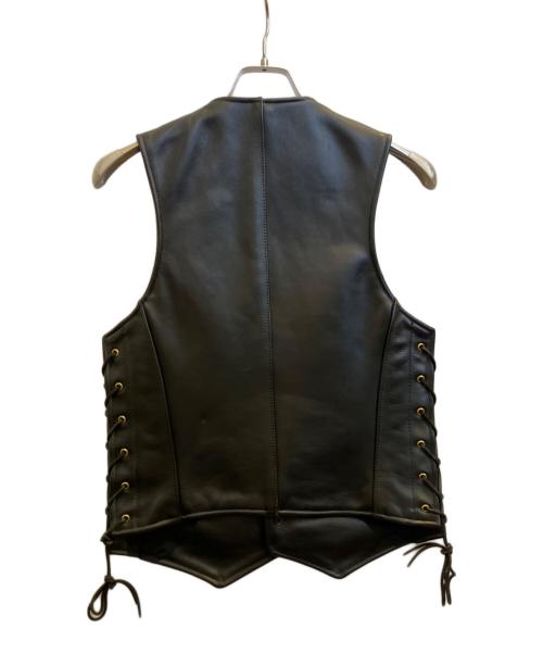 VANSON（バンソン）VANSON (バンソン) レザーベスト ブラック サイズ:34の古着・服飾アイテム