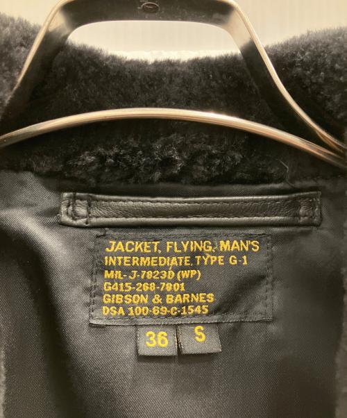 GIBSON&BARNERS（ギブソン・アンド・バーンズ）GIBSON&BARNERS (ギブソン・アンド・バーンズ) AN-J-3フライトレザージャケット ブラック サイズ:Ｓの古着・服飾アイテム