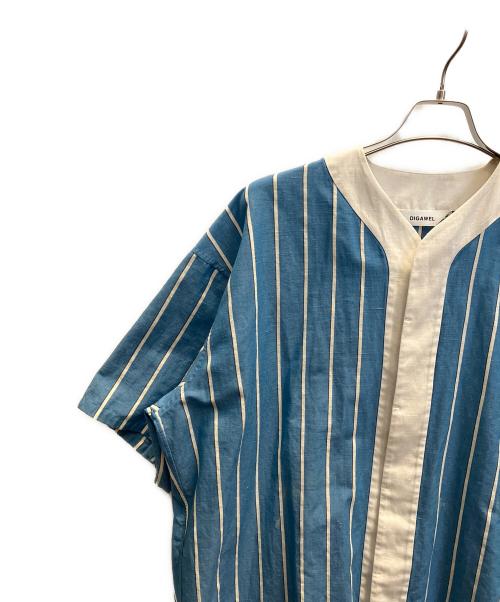 digawel（ディガウェル）digawel (ディガウェル) Baseball S/S shirt ブルー×ホワイト サイズ:SIZE 2の古着・服飾アイテム