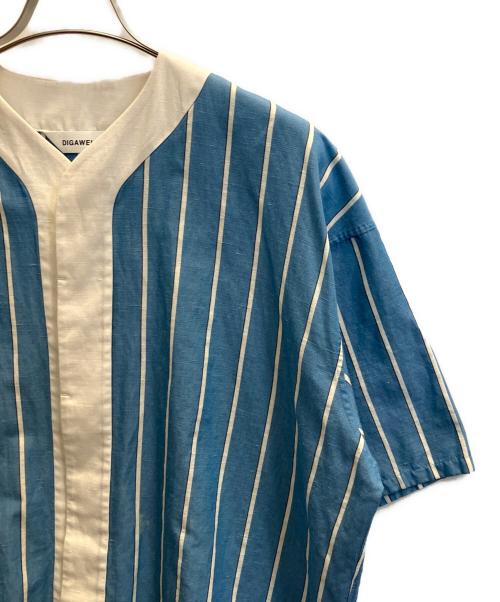 digawel（ディガウェル）digawel (ディガウェル) Baseball S/S shirt ブルー×ホワイト サイズ:SIZE 2の古着・服飾アイテム
