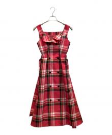 Loulou Willoughby（ルルウィルビー）の古着「ノースリーブ・キャミソールワンピース」｜ショッキングピンク