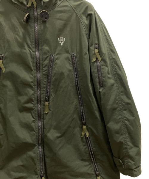 South2 West8（サウスツー ウエストエイト）South2 West8 (サウスツー ウエストエイト) Zipped Coat ブラック×グリーン サイズ:Ｌの古着・服飾アイテム