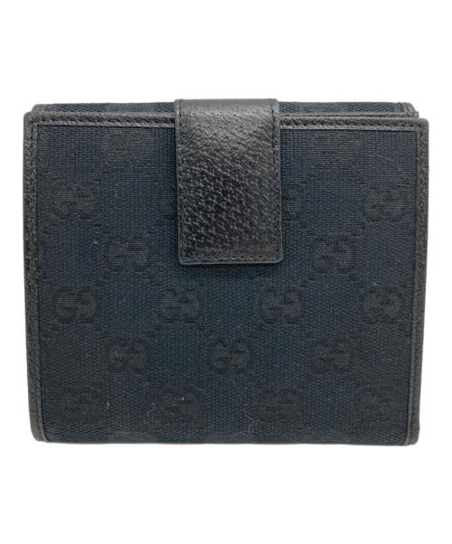 GUCCI（グッチ）GUCCI (グッチ) グッチ ロゴ GG 折り ウォレット 2つ折り財布 ブラックの古着・服飾アイテム