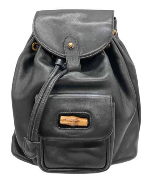 GUCCI（グッチ）GUCCI (グッチ) バンブー レザーバック ブラックの古着・服飾アイテム