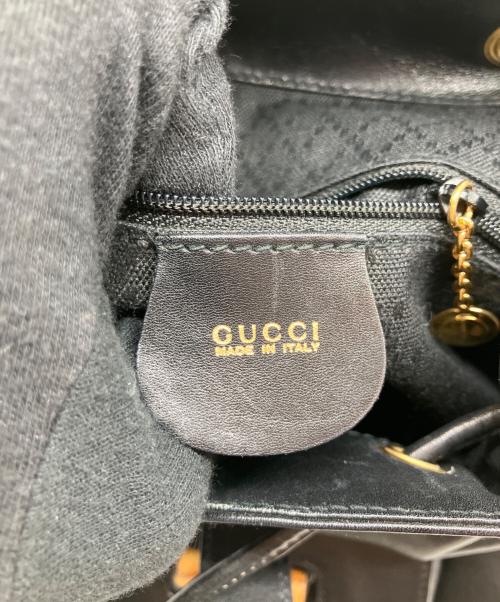 GUCCI（グッチ）GUCCI (グッチ) バンブー レザーバック ブラックの古着・服飾アイテム