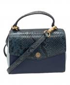 TORY BURCHトリーバーチ）の古着「2wayショルダーバックロビンソン」｜グリーン×ブルー