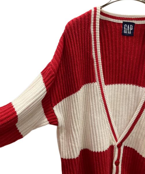 GAP（ギャップ）GAP (ギャップ) 厚手カーディガン レッド×ホワイト サイズ:Ｌの古着・服飾アイテム