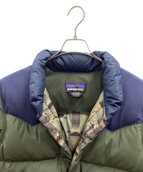 Patagonia（パタゴニア）Patagonia (パタゴニア) ダウンジャケット ネイビー×グリーン サイズ:Sの古着・服飾アイテム