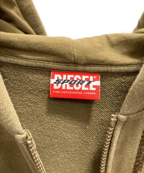 DIESEL SPORT（ディーゼルスポーツ）DIESEL SPORT (ディーゼルスポーツ) ジップパーカー カーキ サイズ:Ｌの古着・服飾アイテム