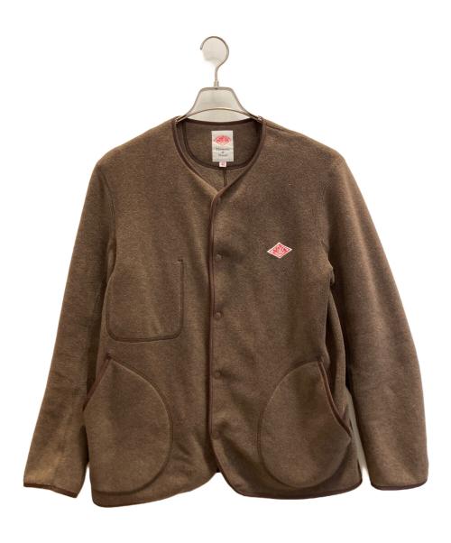 DANTON（ダントン）DANTON (ダントン) ノーカラーフリースカーディガン ブラウン サイズ:SIZE 42の古着・服飾アイテム