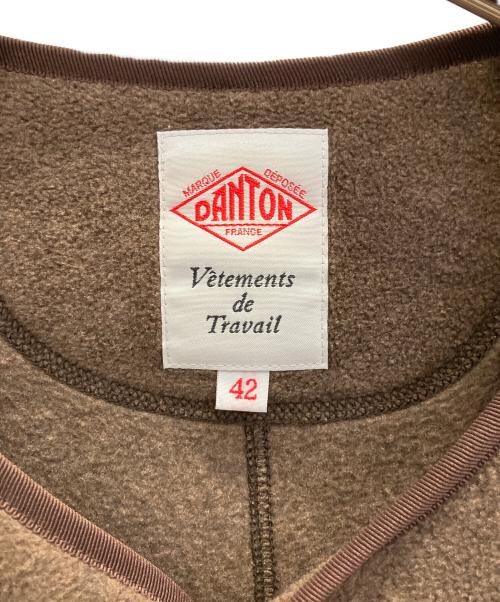 DANTON（ダントン）DANTON (ダントン) ノーカラーフリースカーディガン ブラウン サイズ:SIZE 42の古着・服飾アイテム