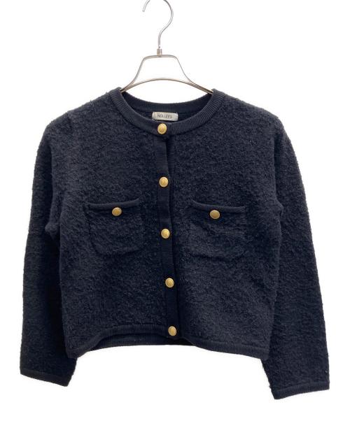 NOLLEY'S（ノーリーズ）NOLLEY'S (ノーリーズ) フワフワクルーネックジャケット ネイビー サイズ:38の古着・服飾アイテム