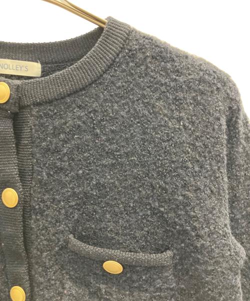 NOLLEY'S（ノーリーズ）NOLLEY'S (ノーリーズ) フワフワクルーネックジャケット ネイビー サイズ:38の古着・服飾アイテム