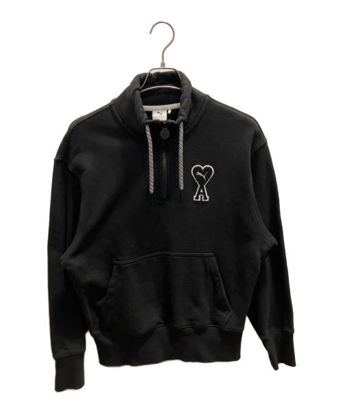 PUMA（プーマ）PUMA (プーマ) AMI Alexandre Mattiussi (アミアレクサンドルマテュッシ) ハーフジップスウェット ブラック サイズ:Ｓの古着・服飾アイテム