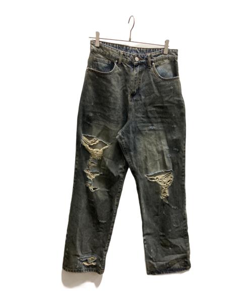 BASKETCASE GALLERY（バスケットケース ギャラリー）BASKETCASE GALLERY (バスケットケース ギャラリー) ダメージ加工デニムパンツ インディゴ サイズ:76の古着・服飾アイテム