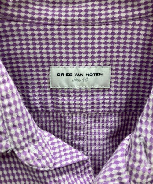 DRIES VAN NOTEN（ドリスヴァンノッテン）DRIES VAN NOTEN (ドリスヴァンノッテン) 長袖シャツ パープル×ホワイト サイズ:48の古着・服飾アイテム