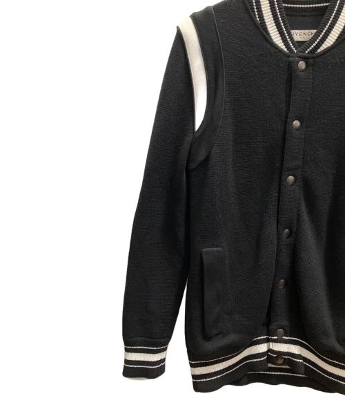 GIVENCHY（ジバンシィ）GIVENCHY (ジバンシィ) ロゴワッペンニットテディブルゾン ブラック サイズ:Ｌの古着・服飾アイテム