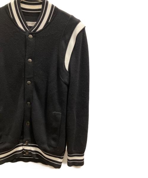 GIVENCHY（ジバンシィ）GIVENCHY (ジバンシィ) ロゴワッペンニットテディブルゾン ブラック サイズ:Ｌの古着・服飾アイテム