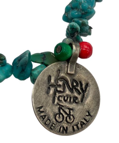 HENRY CUIR（アンリークイール）HENRY CUIR (アンリークイール) ターコイズビーズネックレス ブルーの古着・服飾アイテム