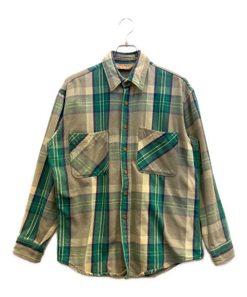 big mac（ビッグマック）BIG MAC (ビッグマック) 長袖シャツ グレー×グリーン サイズ:Ｌの古着・服飾アイテム