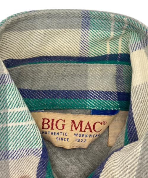big mac（ビッグマック）BIG MAC (ビッグマック) 長袖シャツ グレー×グリーン サイズ:Ｌの古着・服飾アイテム