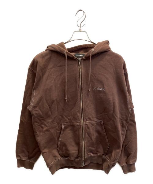 X-LARGE（エクストララージ）X-LARGE (エクストララージ) ジップパーカー ブラウン サイズ:Мの古着・服飾アイテム