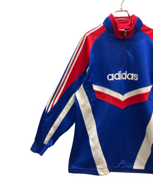 adidas（アディダス）adidas (アディダス) ハーフジップスウェット ブルー サイズ:oの古着・服飾アイテム