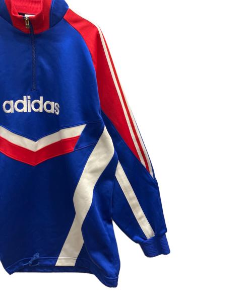 adidas（アディダス）adidas (アディダス) ハーフジップスウェット ブルー サイズ:oの古着・服飾アイテム