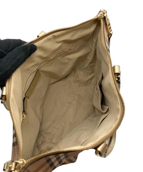 BURBERRY（バーバリー）BURBERRY (バーバリー) ヘイマーケットチェックトートバッグ ベージュの古着・服飾アイテム