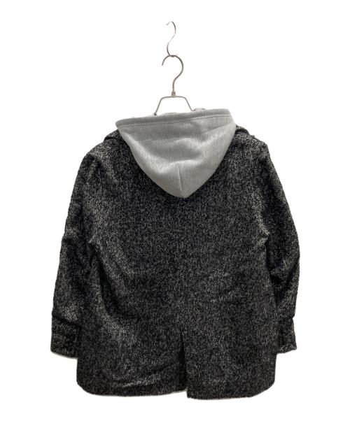 Mila Owen（ミラオーウェン）Mila Owen (ミラオーウェン) フードドッキングシングルブレストジャケット ブラック×グレー サイズ:Ｓの古着・服飾アイテム