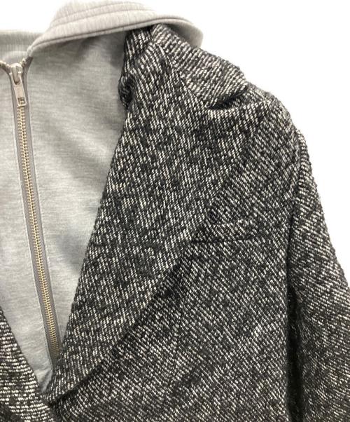 Mila Owen（ミラオーウェン）Mila Owen (ミラオーウェン) フードドッキングシングルブレストジャケット ブラック×グレー サイズ:Ｓの古着・服飾アイテム