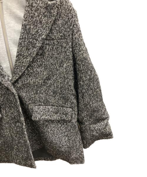 Mila Owen（ミラオーウェン）Mila Owen (ミラオーウェン) フードドッキングシングルブレストジャケット ブラック×グレー サイズ:Ｓの古着・服飾アイテム