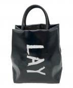 Radiate×LAYASラディエイト×レイヤーズ）の古着「PAINT LOGO TOTE BAGハンドバッグ」｜ブラック