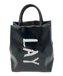 Radiate×LAYAS（ラディエイト×レイヤーズ）の古着「PAINT LOGO TOTE BAGハンドバッグ」｜ブラック
