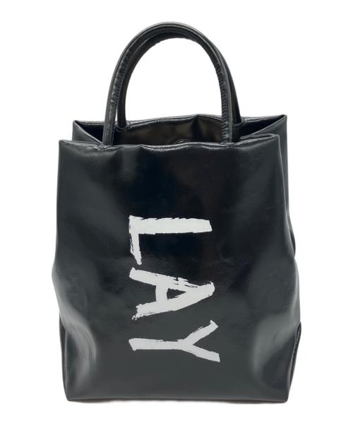 Radiate（ラディエイト）Radiate (ラディエイト) LAYAS (レイヤーズ) PAINT LOGO TOTE BAGハンドバッグ ブラックの古着・服飾アイテム