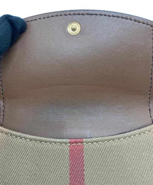 BURBERRY（バーバリー）BURBERRY (バーバリー) ハウスチェック＆レザー　二つ折り財布 ブラウン×ベージュの古着・服飾アイテム