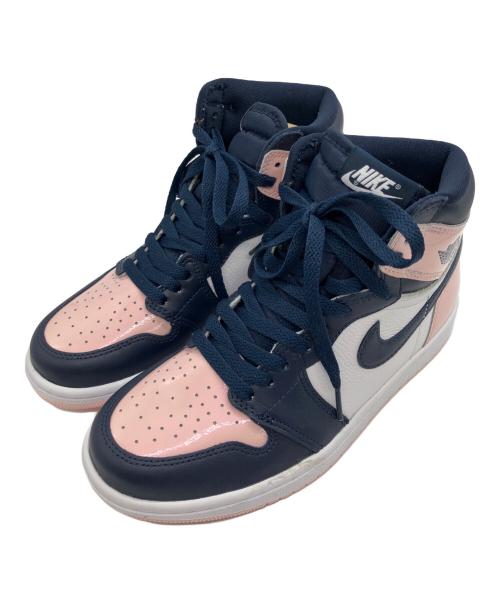 NIKE（ナイキ）NIKE (ナイキ) WMNS AIR JORDAN 1 RETRO HIGH OG ピンク×ネイビー サイズ:SIZE 24cmの古着・服飾アイテム