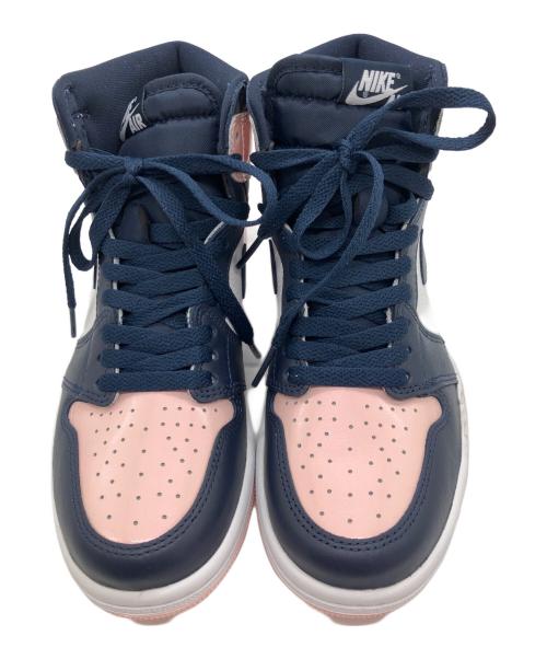 NIKE（ナイキ）NIKE (ナイキ) WMNS AIR JORDAN 1 RETRO HIGH OG ピンク×ネイビー サイズ:SIZE 24cmの古着・服飾アイテム