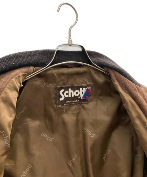 Schott（ショット）Schott (ショット) スウェードボンバージャケット ブラウン サイズ:38の古着・服飾アイテム