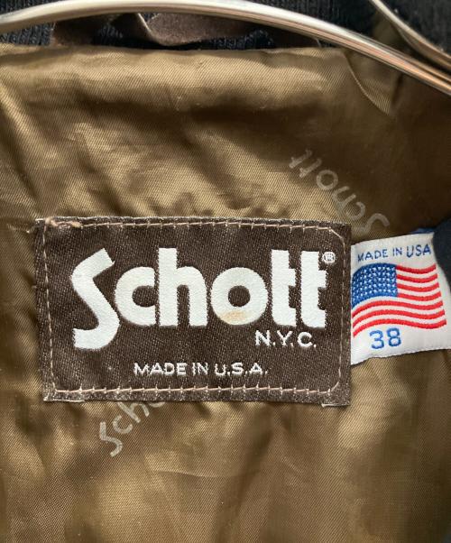 Schott（ショット）Schott (ショット) スウェードボンバージャケット ブラウン サイズ:38の古着・服飾アイテム
