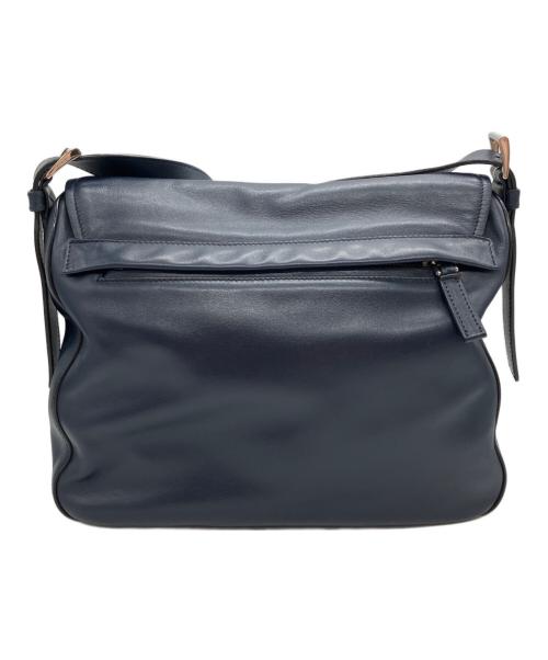 PRADA（プラダ）PRADA (プラダ) ダブルストラップ メッセンジャーバッグ ネイビーの古着・服飾アイテム